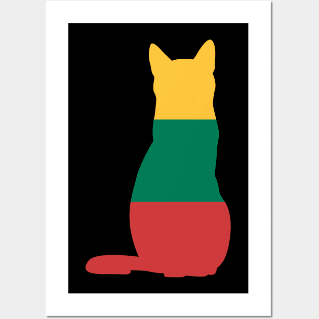 Lithuania Cat Flag Wall Art by Wickedcartoons